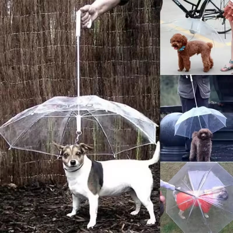 2025 New Pet Umbrella Leash Rainproof Snowproof Dog Umbrella Leash for Small Dogs Adjustable Doggy Umbrella