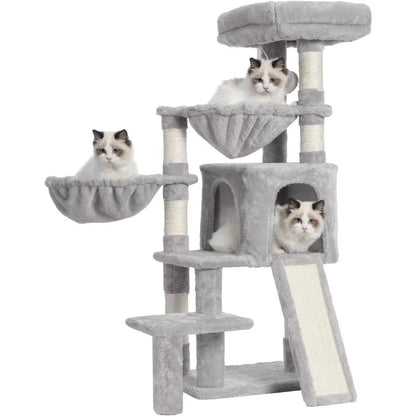 Cat Tree, Cat Tower with Condo, 2 Baskets, Large Platform, Scratch Board, Cat Scratching Posts for Indoor Cats