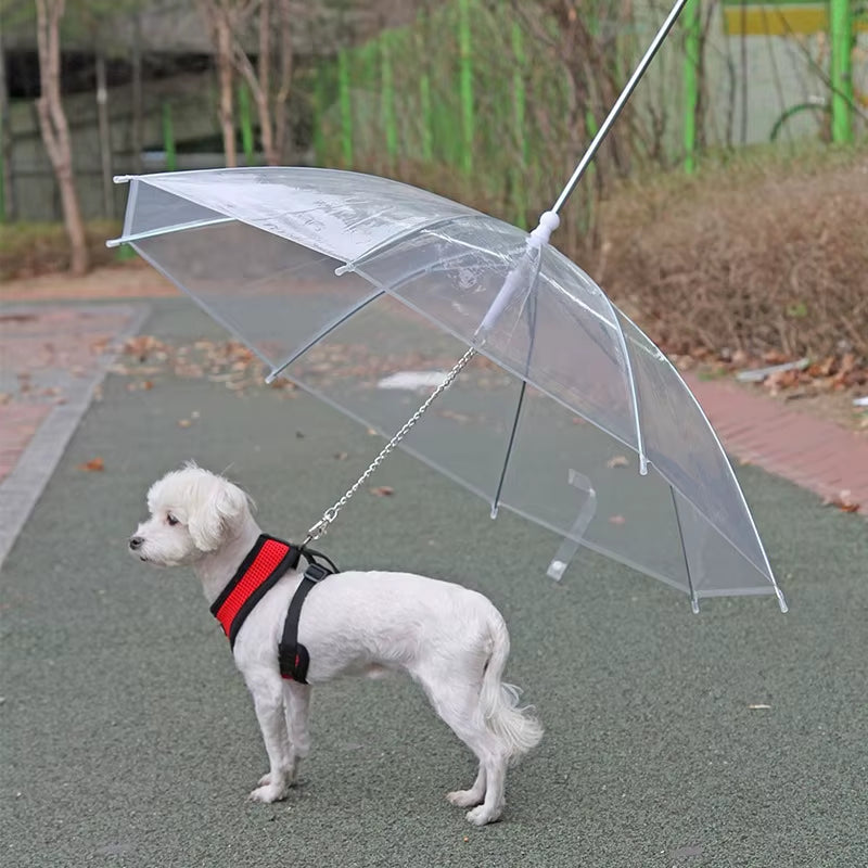 2025 New Pet Umbrella Leash Rainproof Snowproof Dog Umbrella Leash for Small Dogs Adjustable Doggy Umbrella